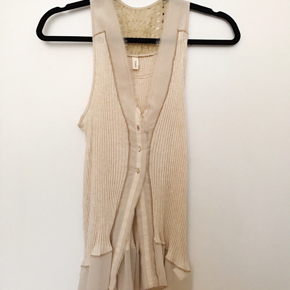 EUC Anthropologie cream tank top